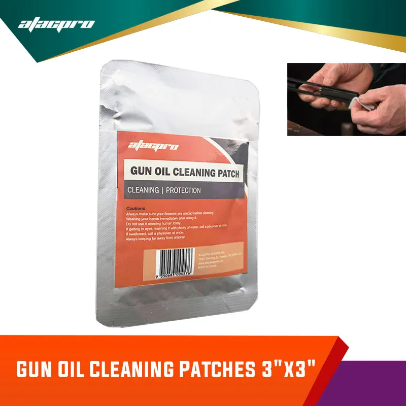 Atacpro Treated Gun Oil Cleaning Patches Pack Of 25 Effective Cleaning Equipment Hunting Gun Tool