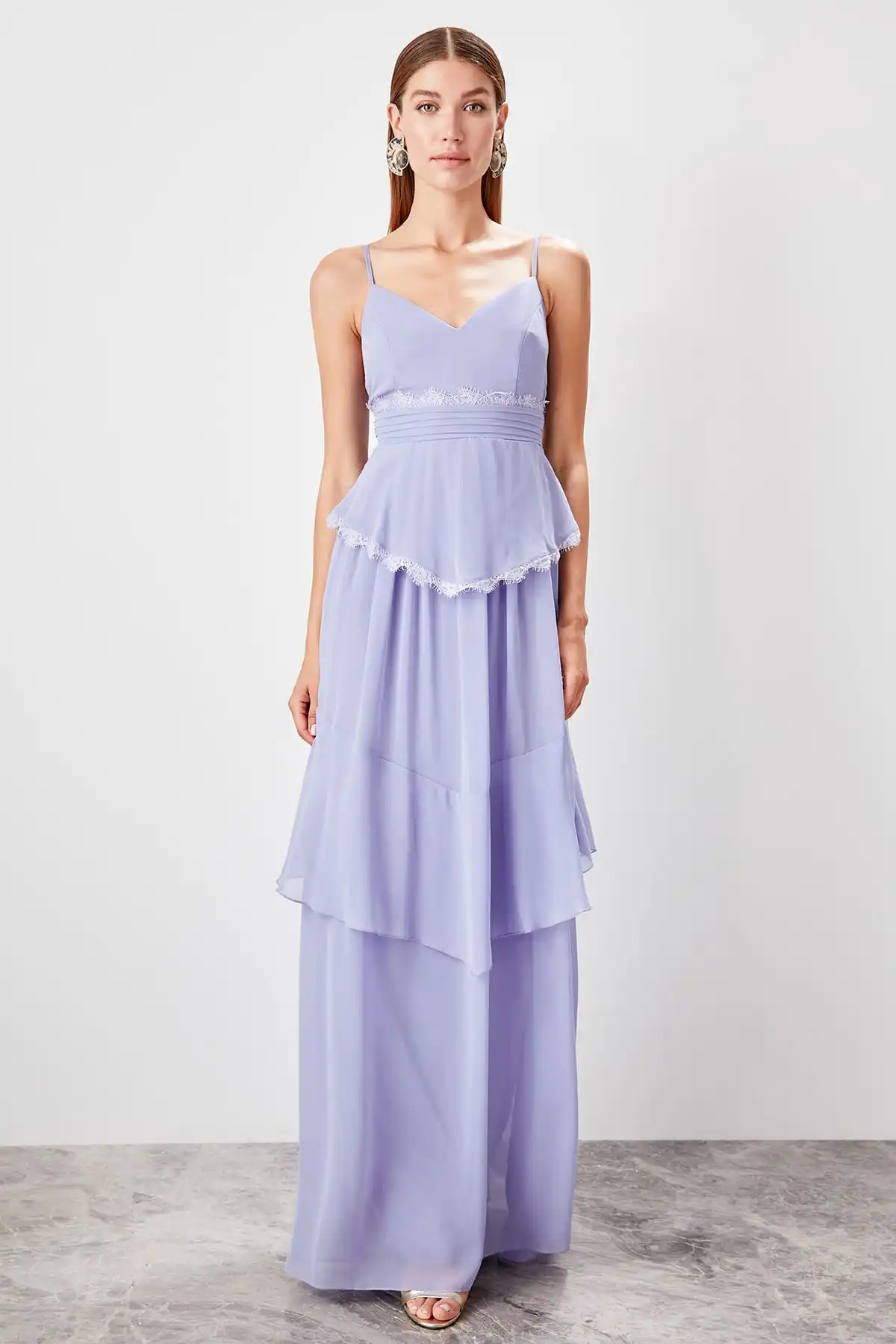 Trendyol кружевное детальное вечернее платье TPRSS19AE0014 | Свадьбы и торжества