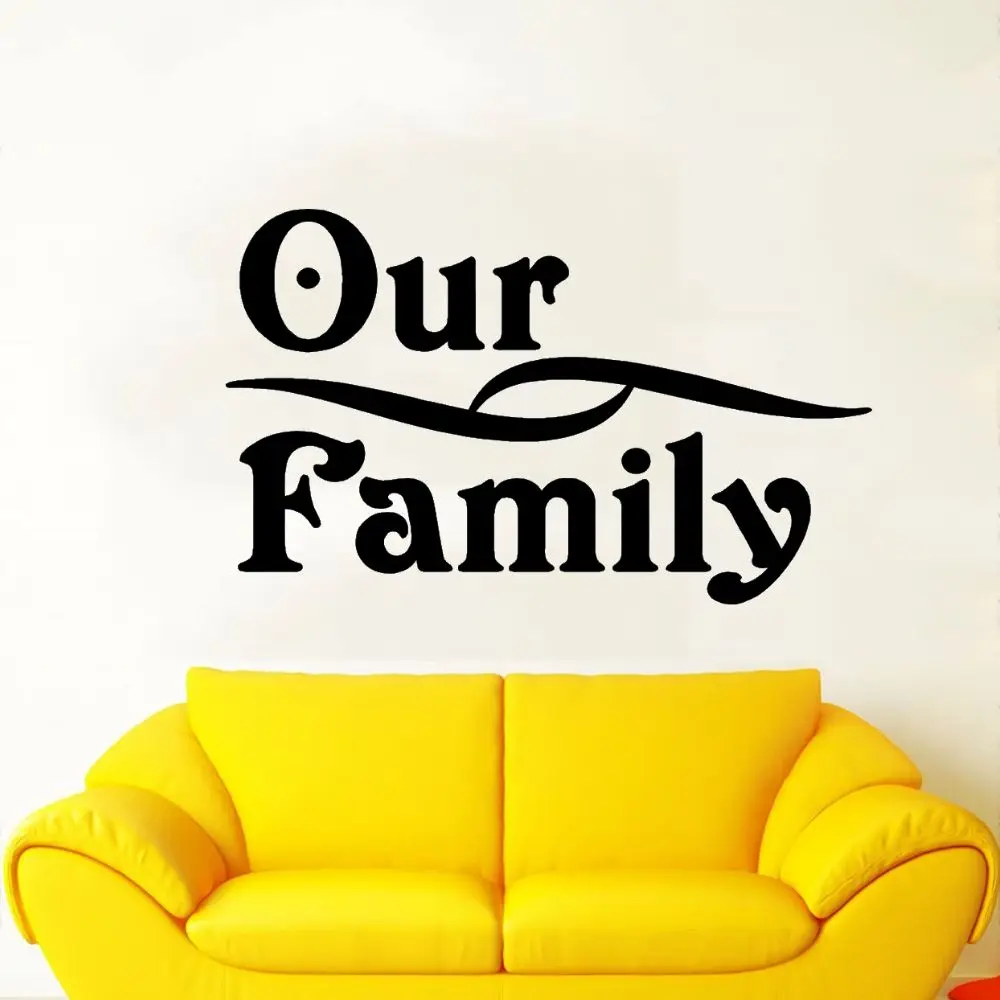 

Calligraphy Our Family Wall Decal Family Sticker Home Living And Bed Room Decoration Removable A003316