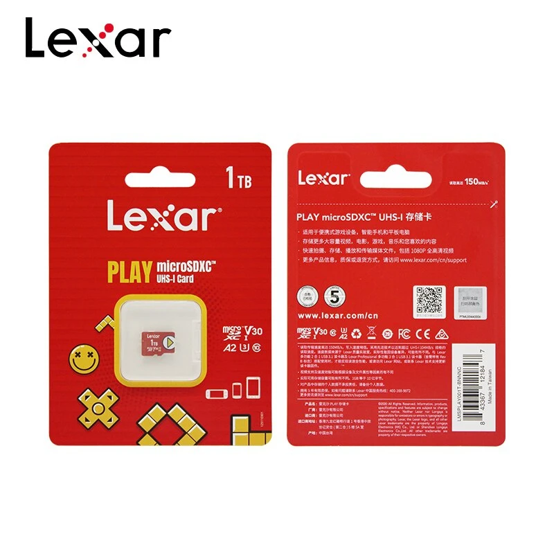 Карта памяти Lexar 512 ГБ 1 ТБ V30 U3 A2 PLAY Micro SDXC карта флэш-памяти C10 A1 256 TF-карта для