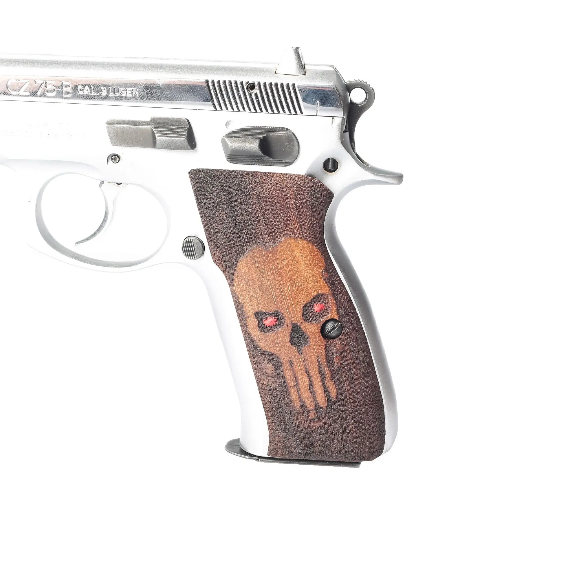 

Cz 75b Grips, 3D laser Engaver Wood Punisher Grips, T81