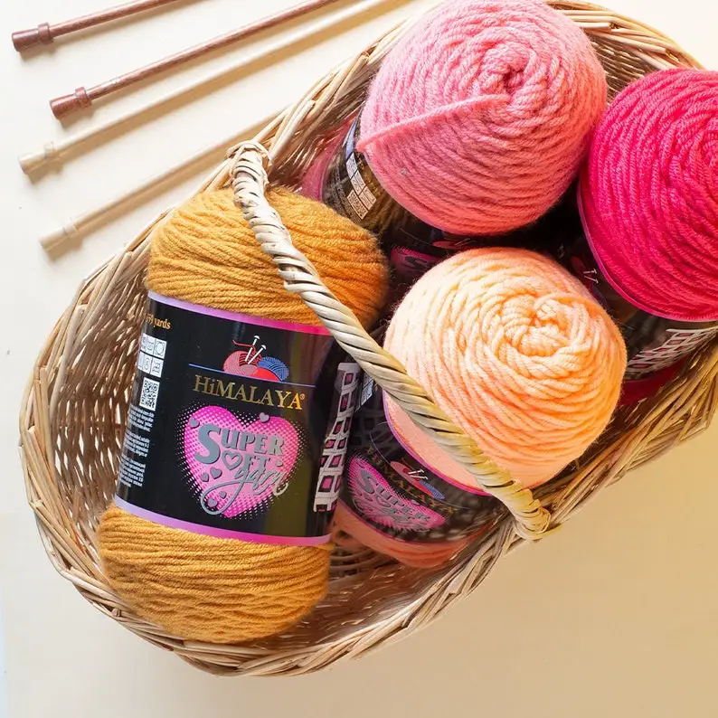 Himalaya Super Soft Yarn 200g-328m Супермягкая пряжа 200 г-328 м из гималайской шерсти