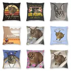 Крутой квадратный Чехол-Подушка с котом Floppa, домашний декор, 3D двухсторонний принт, большая Наличная Подушка Floppa, чехол для дивана