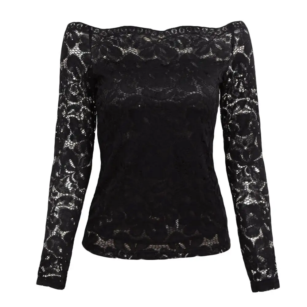 Blusas 2020 весенние сексуальные женские кружевные однотонные рубашки с открытыми