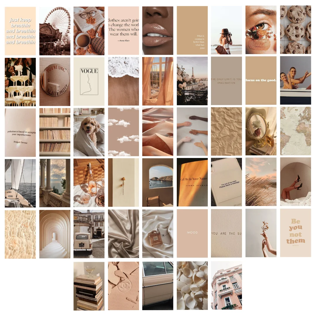 

Soft Natural Room Decor | Wall Collage Kit Aesthetic Pictures |50 Set of 4x6 Inches (10*14cm) |Wall Art | Bedroom Decorations