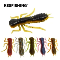 kesfishing quality worm lure kasa larva 45mm pike trout shrimp oil add salts silicone pesca soft fishing baits free shipping
