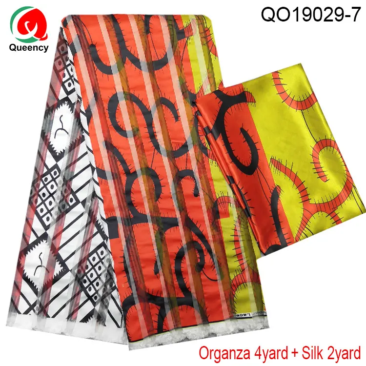 QO19029 DHL-новейший дизайн Анкара печатная африканская лента органза ткань Гана