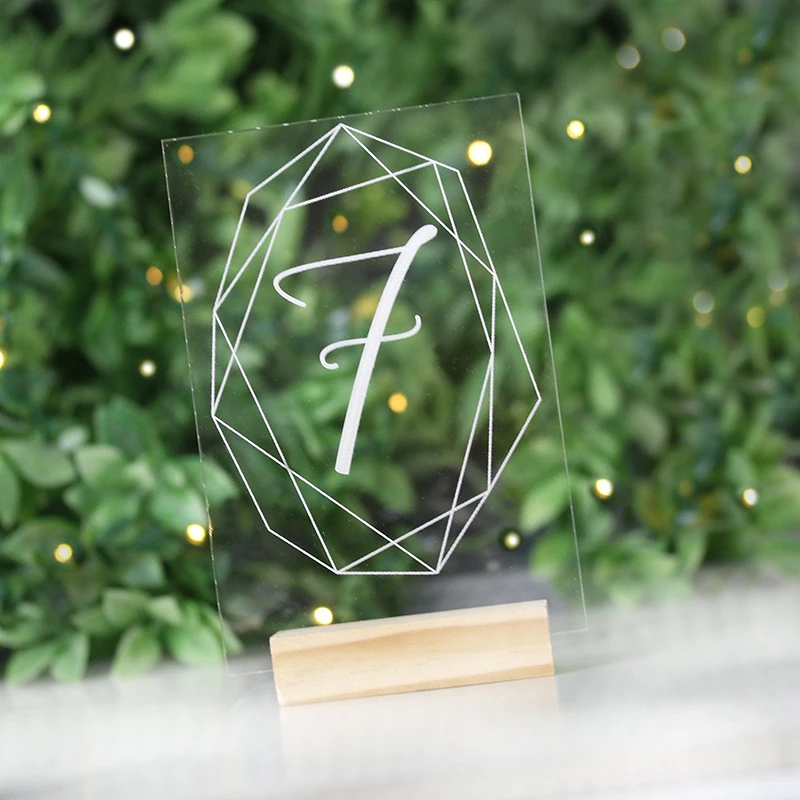 Геометрический акриловый стол с цифрами Свадебный знак в стиле бохо декор