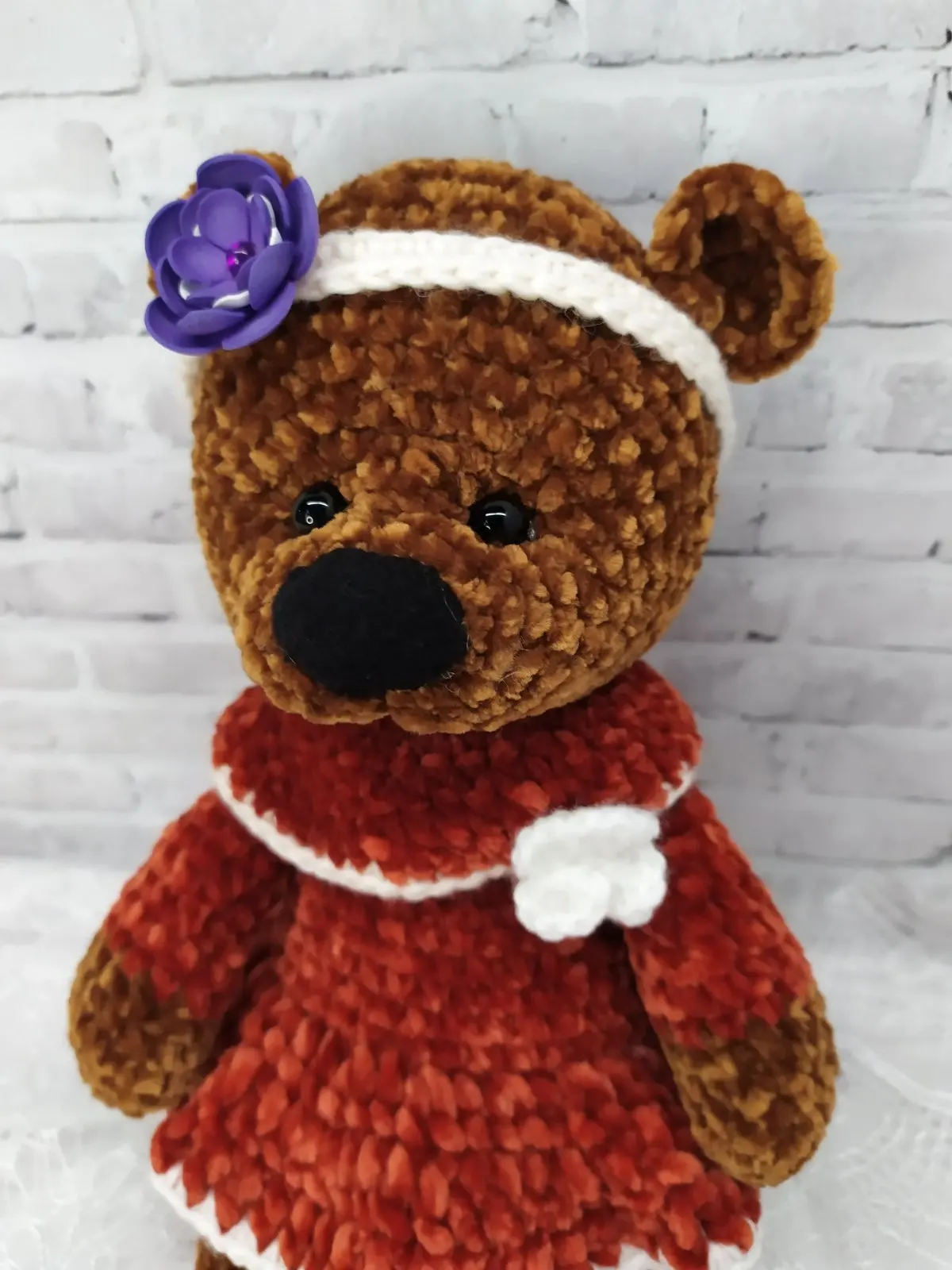 Вязаная игрушка.Подарок для девочки.Вязаная мишка.Амигуруми | Плюшевые животные