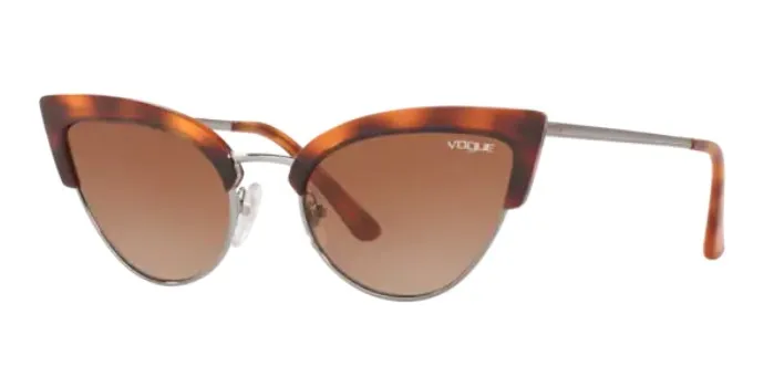 Vogue 5212 S 279313 55 Sunglasses, Woman Cat- Eye Sunglasses, Brown Frame, Brown Gradient Lens, High Quality Vision, %100 UV