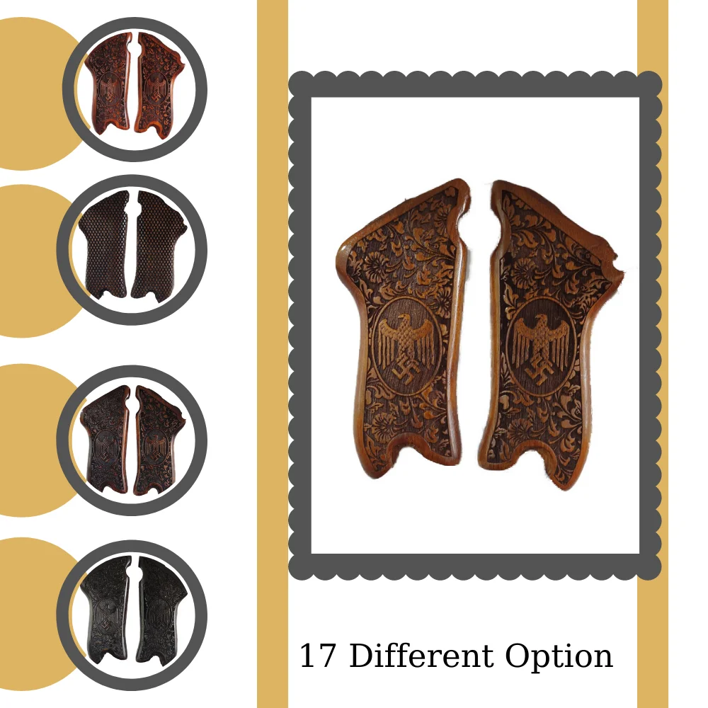 Ручка и чехол для Luger на заказ Лазерной резки древесина инкрустации Цанга Gun