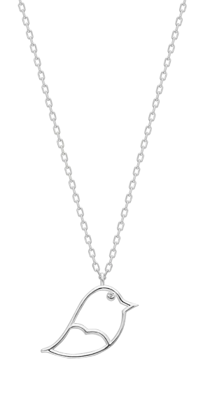 

Retail 925 Silver Gift Diamond 0,02 ct VS1 Pendant Bırd Animal Present Necklace Trendy for Women Turkish Jewelry