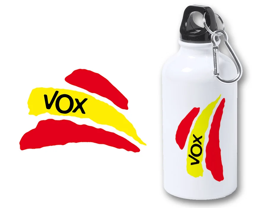 MERCHANDMANIA BIDON METALICO 400 мл Логотип вечерние VOX флаг Испании металлическая Бутылка для
