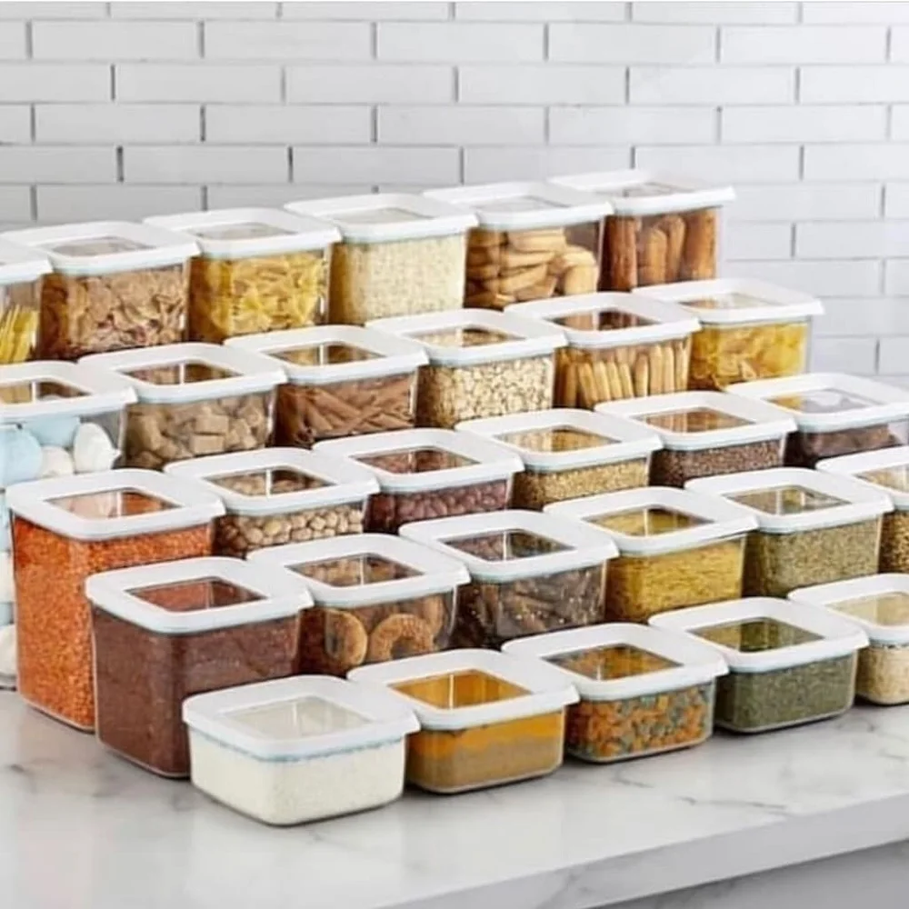 36912 kitchen container set spice rack food storage tissue box organizer airtight jars vacuum lid noodle cereals dish drainer free global shipping