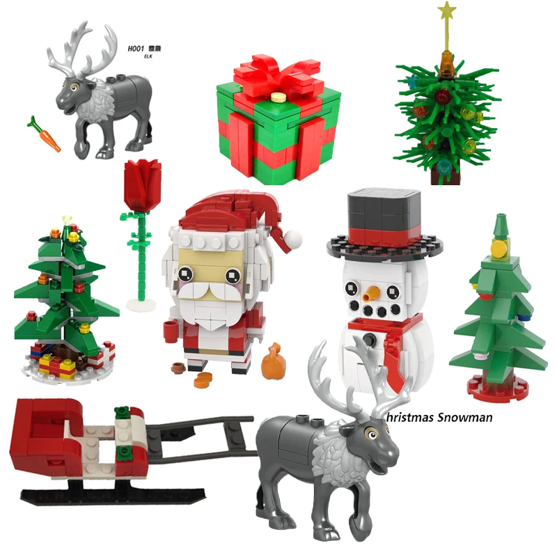 Блокировка города Рождественская серия Санта Клаус Снеговик подарок