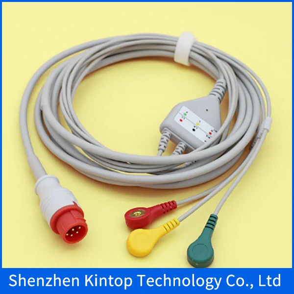 Совместим с новым и высококачественным! 8-контактный ЭКГ 3-контактный кабель leadwire