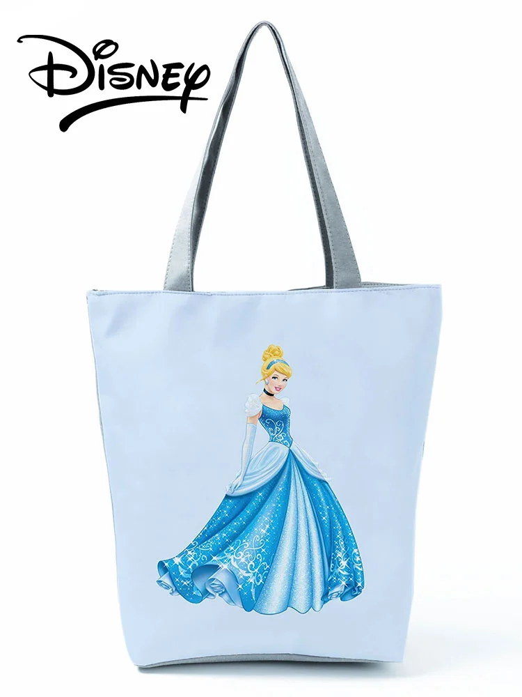 

Disney Princess Print Handbags Casual Tote Girl Portable Shoulder Bag Eco Reusable Shopping Bag Custom Pattern Dropshipping