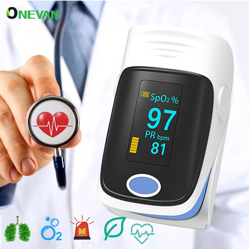 Пульсоксиметр на палец прибор для измерения уровня кислорода в крови и дыхания с