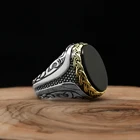 Мужское кольцо из серебра 925 пробы с натуральным камнем