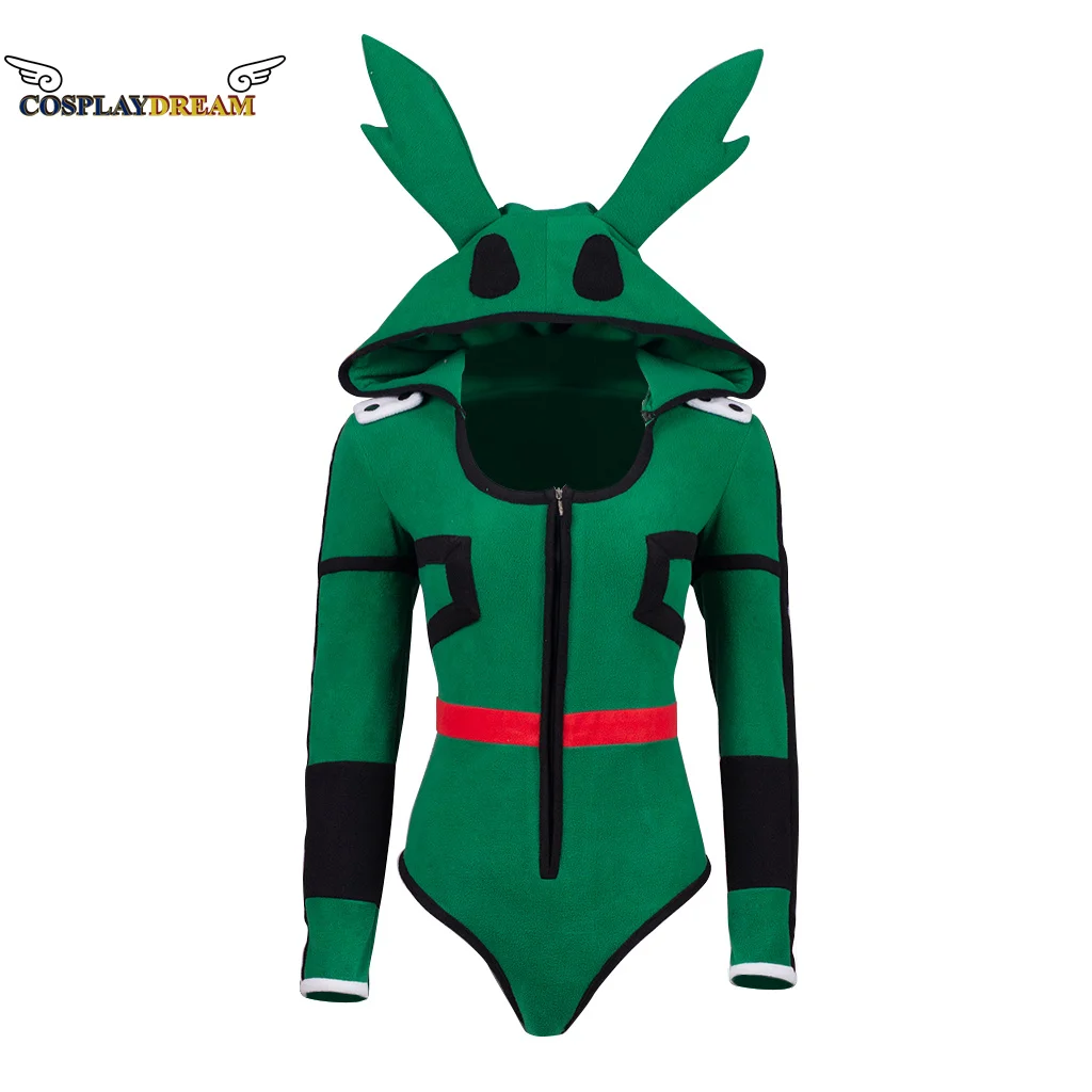 My Hero Academia Izuku Midoriya Cosplay Costume Female Bodysuit Halloween Sexy Jumpsuit Deku Cosplay Romper Onesie Coral Fleece