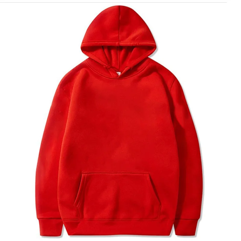 Solid Color Hoodie Long Sleeve Black Hooded Street Casual Sweatshirt