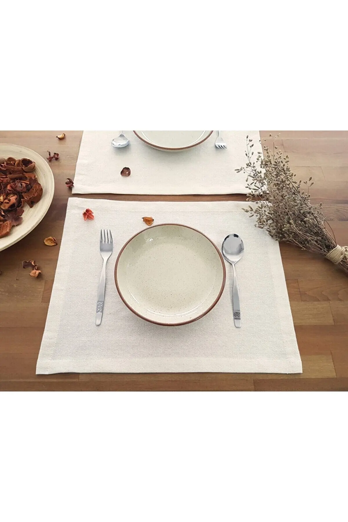

8 Pack Plain Linen Placemat Natural Table Layout Dining Kitchen Supplies