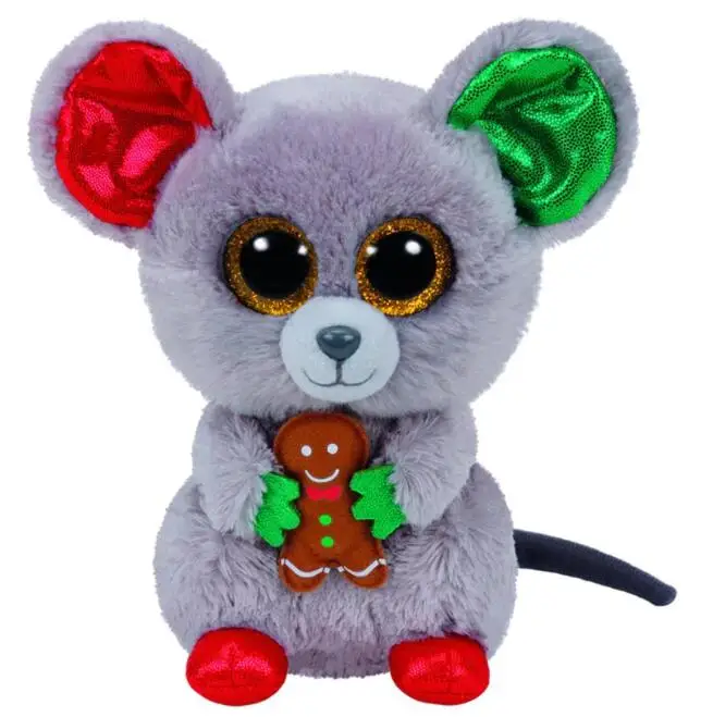 Ty Beanie плюшевые игрушки сова Пингвин собака Жираф Кот енот овца летучая мышь Крупный рогатый скот плюшевые игрушки животных подарок для детей 15 см - Цвет: Christmas Mouse