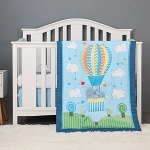 4 pcs hot sale blue baby bedding set for boys new born comforter crib sheet crib skirt and pillow case free global shipping