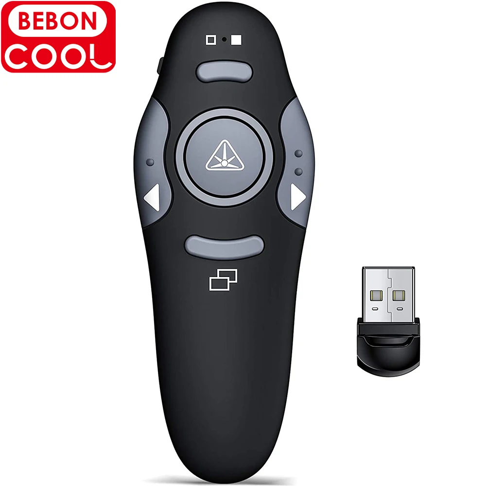 

Rechargeable Presentation Clicker Red Light 2.4Ghz USB Clicker for Laptop Presentations for Powerpoint Clicker PPT Slide Clicker