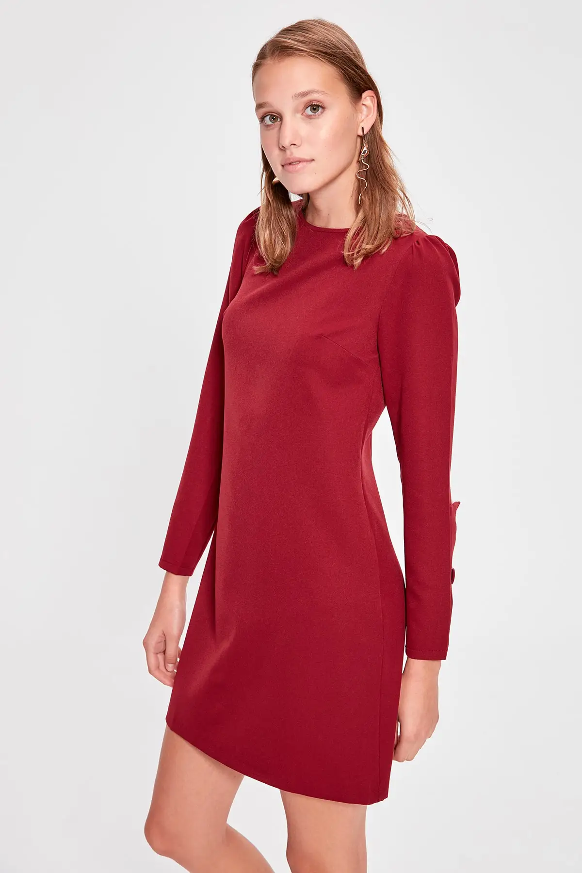 Платье бордового цвета TWOAW20EL1532|Женские платья| |