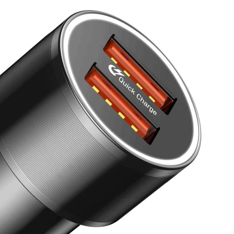 Автозарядка Baseus Small Screw Dual USB Quick Charge 36W черная |