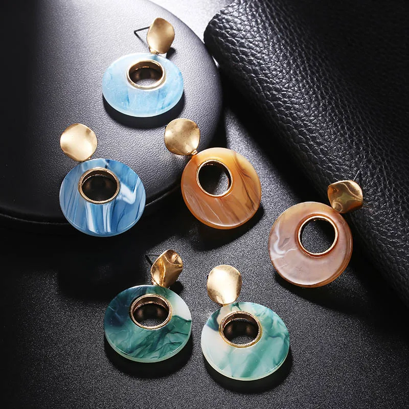 Женские акриловые серьги в новом стиле круглые 2019 красочная Магнитная смазка