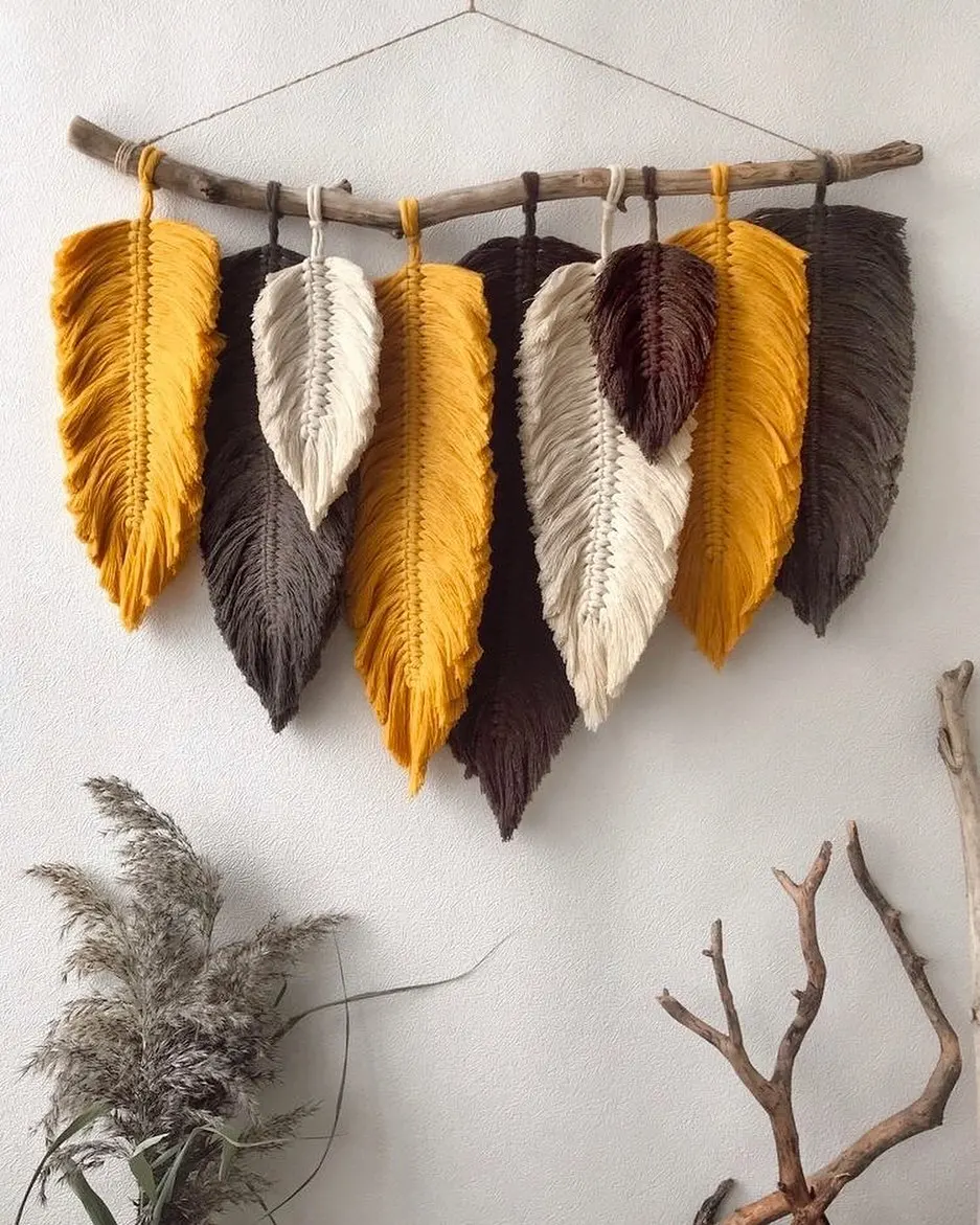 

Macrame Wall Ornament Tapestry Handmade Home Room Decor Hanging Gift Decorative Anatolia Leafy