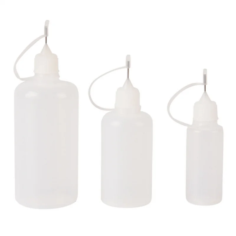 5ชิ้น/เซ็ต120Ml พลาสติก Clear Tip Applicator ขวด LDPE เข็ม-Nosed Scale บีบขวดหมวกงานฝีมือกาวขวดนม