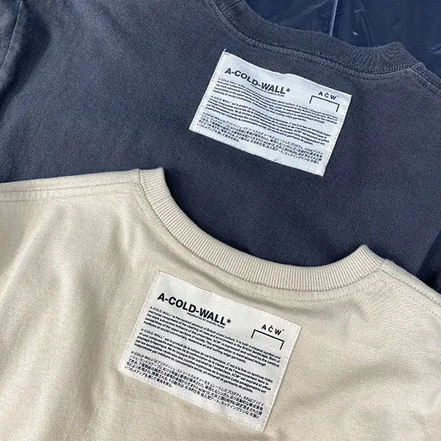 A-COLD-WALL*Classic T-shirt  Men Women Solid Cotton Vintage Grey apricot Color Oversize Loose ACW T-shirts Back Labeling ACW Top