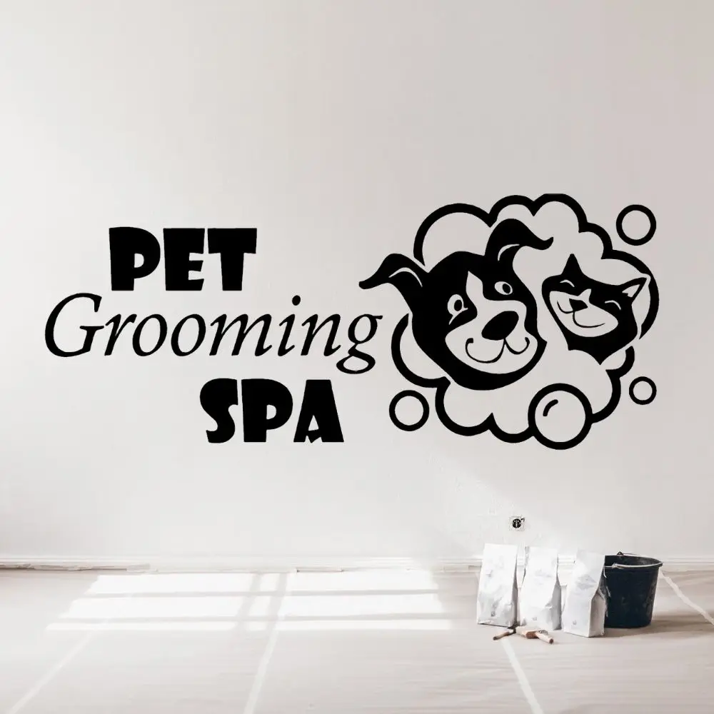 

Pet Grooming Spa Wall Art Vinyl Sticker Decal For Pet Shop Decoration Removable A001872