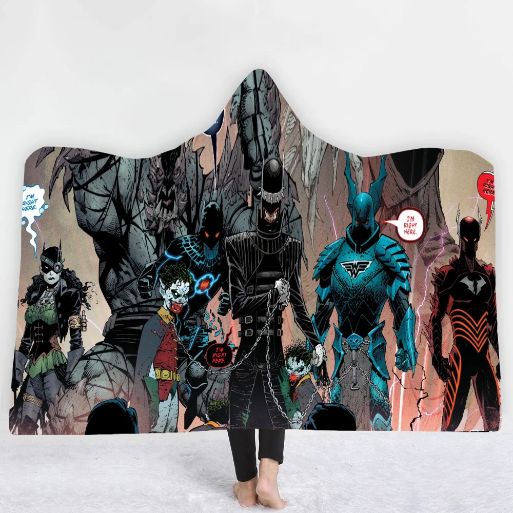 Аниме фильма ужасов набор печатных плюша на меху с капюшоном и застежкой-Одеяло