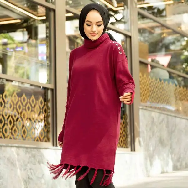 

Трикотажная блузка/рубашка, абайя, туники с длинным рукавом, хиджаб, мусульманская Мода для женщин, топы, платье, Современная Съемная одежда,...