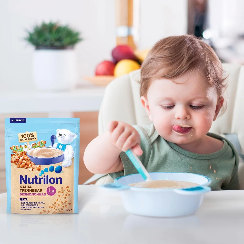 Каша безмолочная Nutrilon гречневая 180г с 4месяцев | Мать и ребенок