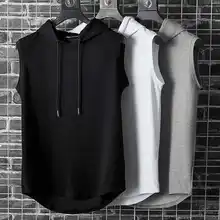 2022 New Fashion Clothing Bodybuilding Muscle Guys Fitness Men Women Hooded Tank Top Vest Sportswear Sleeveless Shirt Hoodie