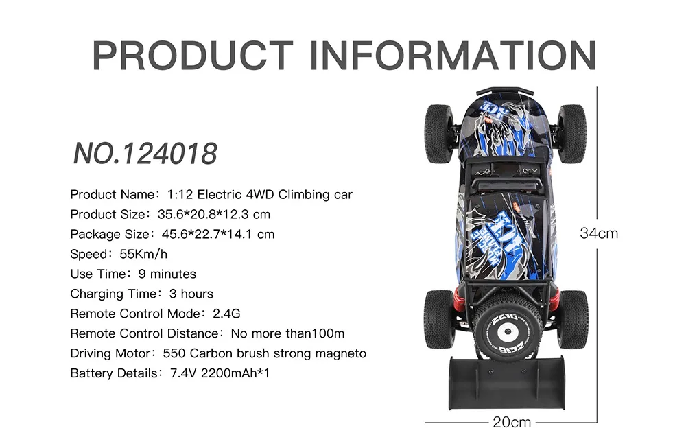 Автомобиль короткий курс Ралли Wltoys XKS 124018 автомобиль багги весы 4X4 1:12 LIPO 60 км/ч с