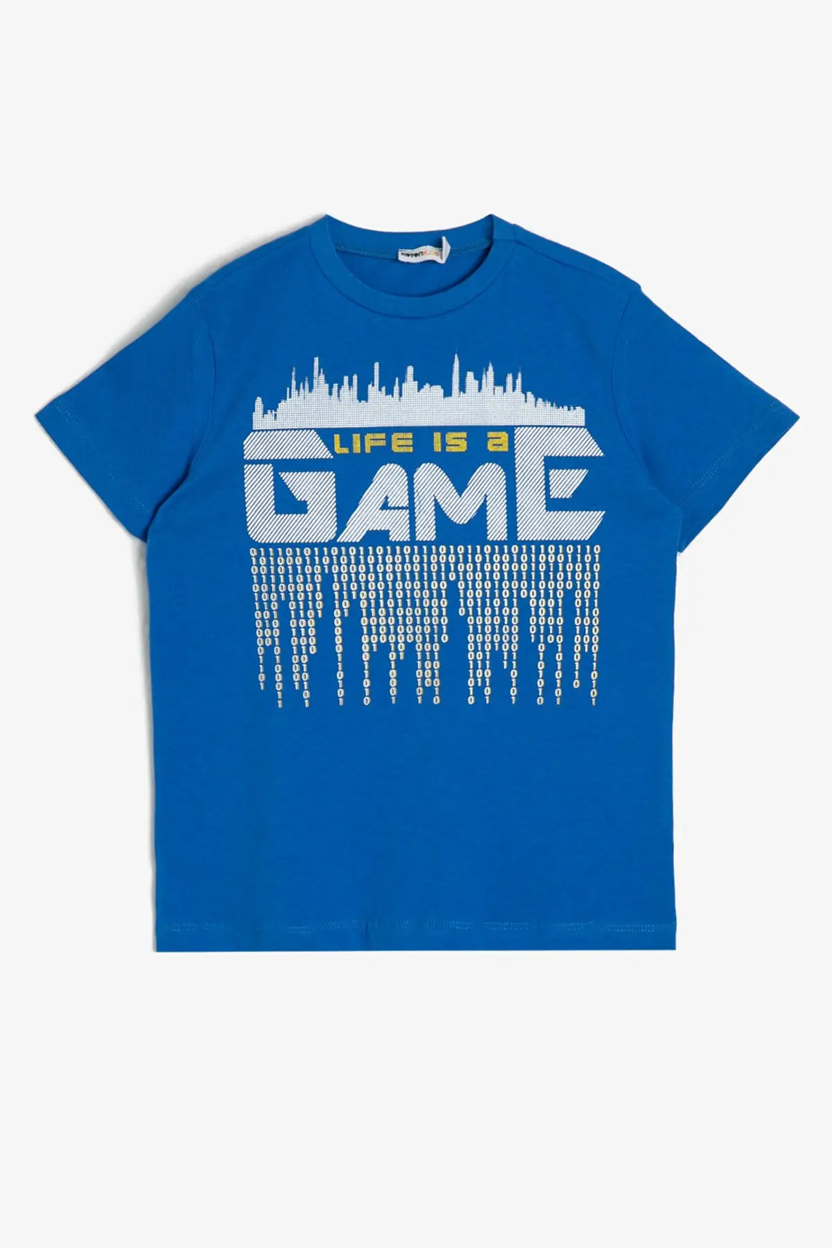 Koton/детская футболка унисекс с принтом синего цвета для детей 0 4 лет YKB16414OK|Мужские