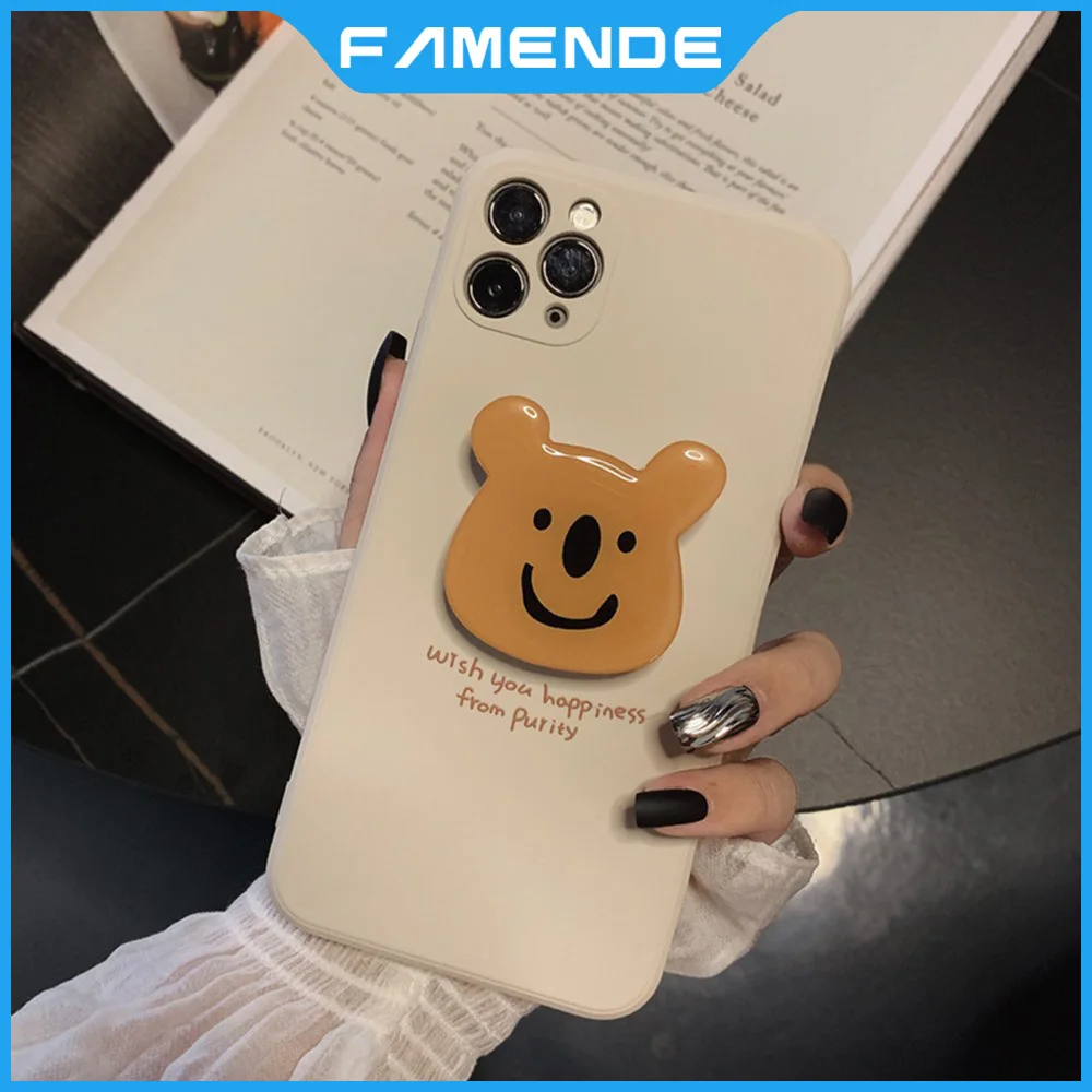 

Koala Phone Holder Phone Case For iPhone 11 12 Pro Max mini 7 8 Plus XR X XS MAX Full Lens Protection Shockproof Case Cover