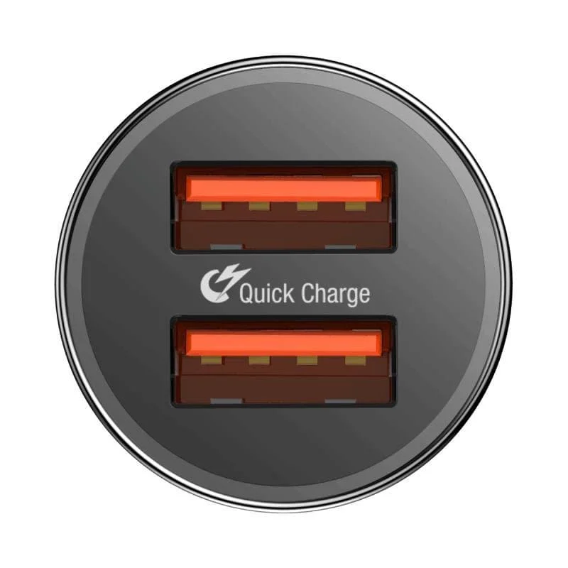 Автозарядка Baseus Small Screw Dual USB Quick Charge 36W черная |