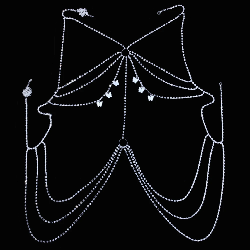 Бюстгальтер женский хрустальный с подвеской-бабочкой |