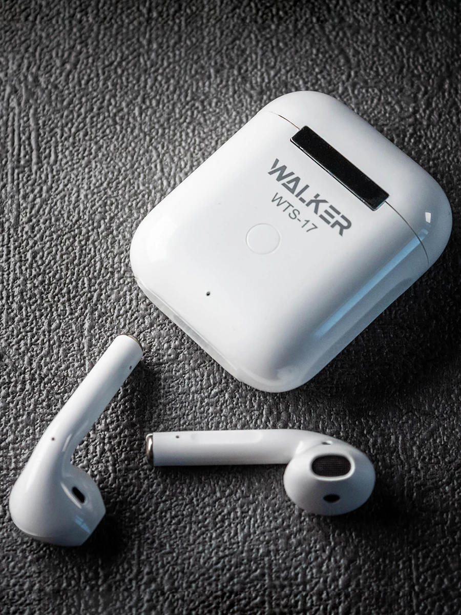 Беспроводные наушники WALKER WTS-17 Bluetooth с микрофоном белые | Электроника
