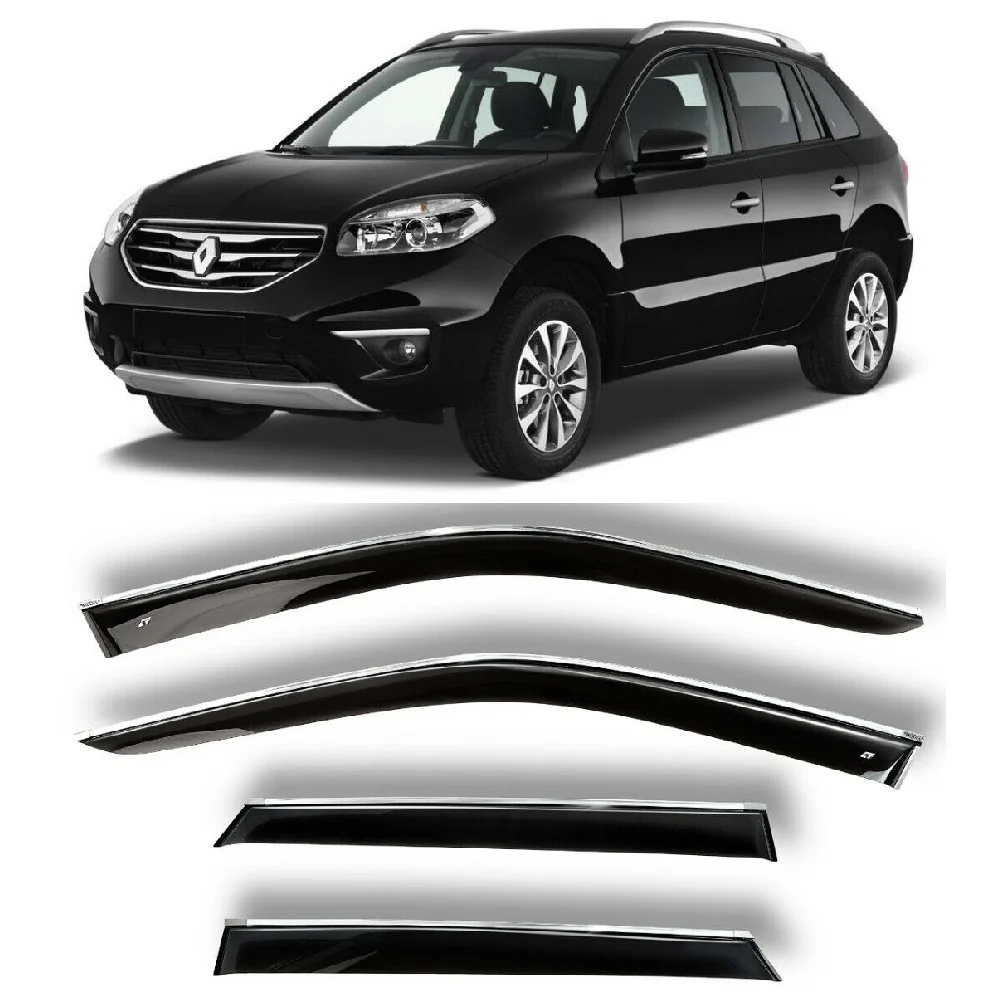 Дефлекторы окон хром полоска молдинг Cobra Tuning R10308CR на авто Renault Koleos l 2008-2015