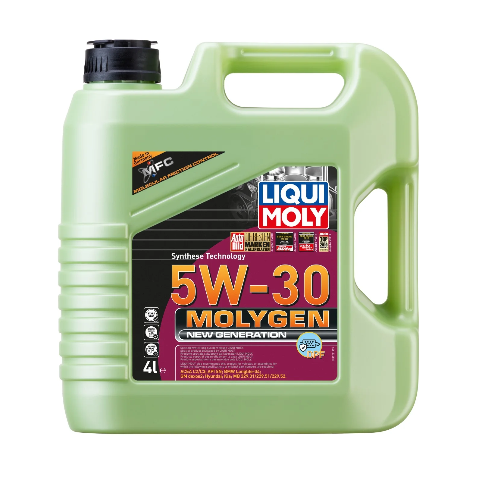 Масло моторное 5W 30 MOLYGEN NEW GENERATION DPF 4 л ЛИКВИ МОЛИ LIQUI MOLY 21225|Моторное масло| |