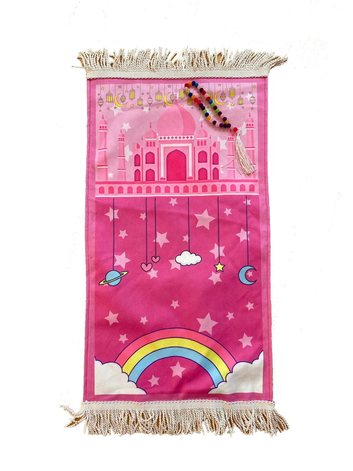 Детский мусульманский молитвенный коврик из полиэстера портативный плетеный