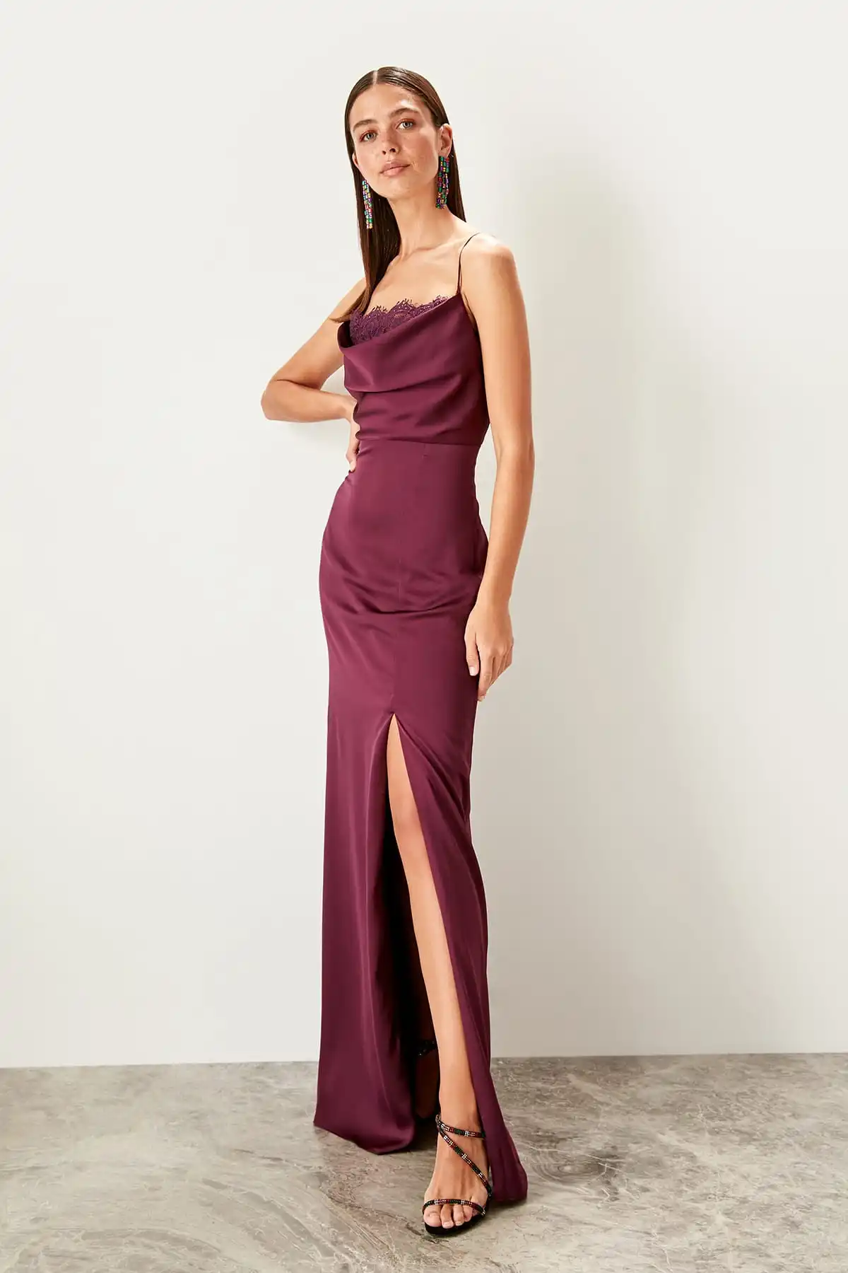 Trendyol кружевное детальное вечернее платье TPRSS19BB0306|Вечерние платья| |